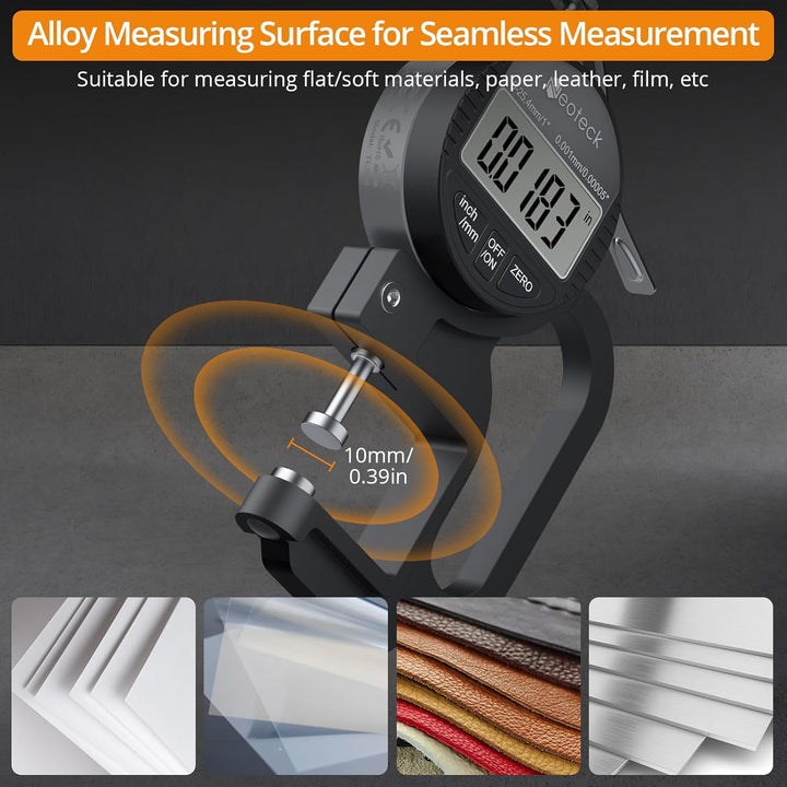 Neoteck Tragbares Digitales Dickenmessgerät 0-25,4 mm Messbereich 0,001/0,00005 '' elektronischer Mi