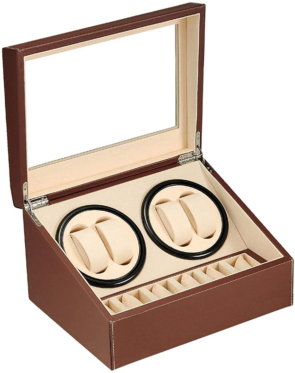 LINGFANSTORE Automatische Uhrenbeweger Box,luxuriöser Uhrenbeweger,Uhrengehäuse mit leisem Mabuchi M