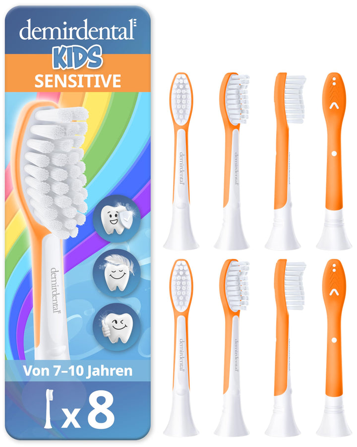 demirdental Kinder Ersatzbürsten passend für Philips Sonicare Kids, Bürstenköpfe ab 7 Jahre, entspri