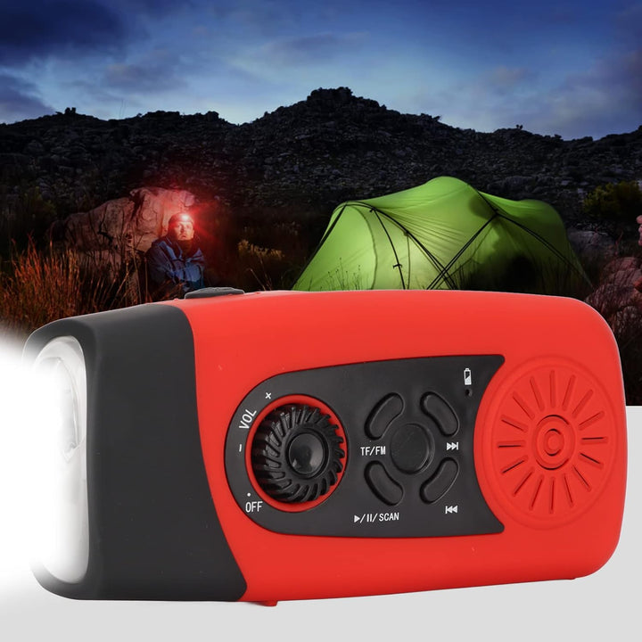 Solar Crank Notio -Radio mit 3000mAh, NOAA -Warnungen, IP68 Water Proof Radio mit SOS Taschenlampe,