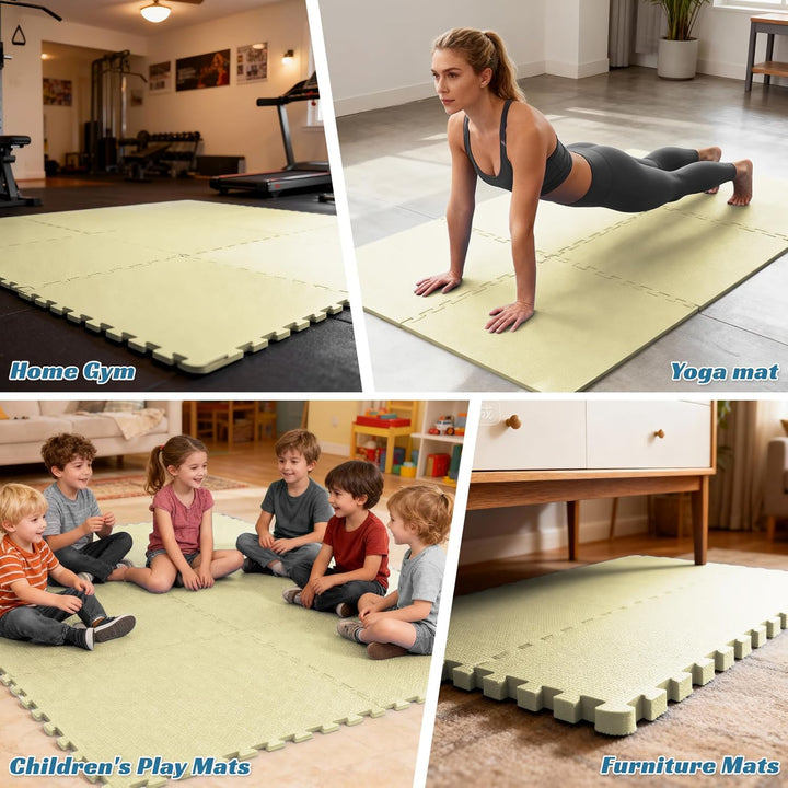 Huracan Bodenschutzmatte Fitness Set, Puzzlematte Sportmatte, 10mm Fitnessmatte rutschfest, Bodenmat