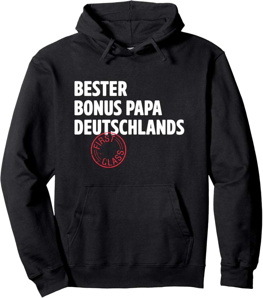 Bester Bonus Papa Deutschlands Witzige Stiefvater Geschenke Pullover Hoodie