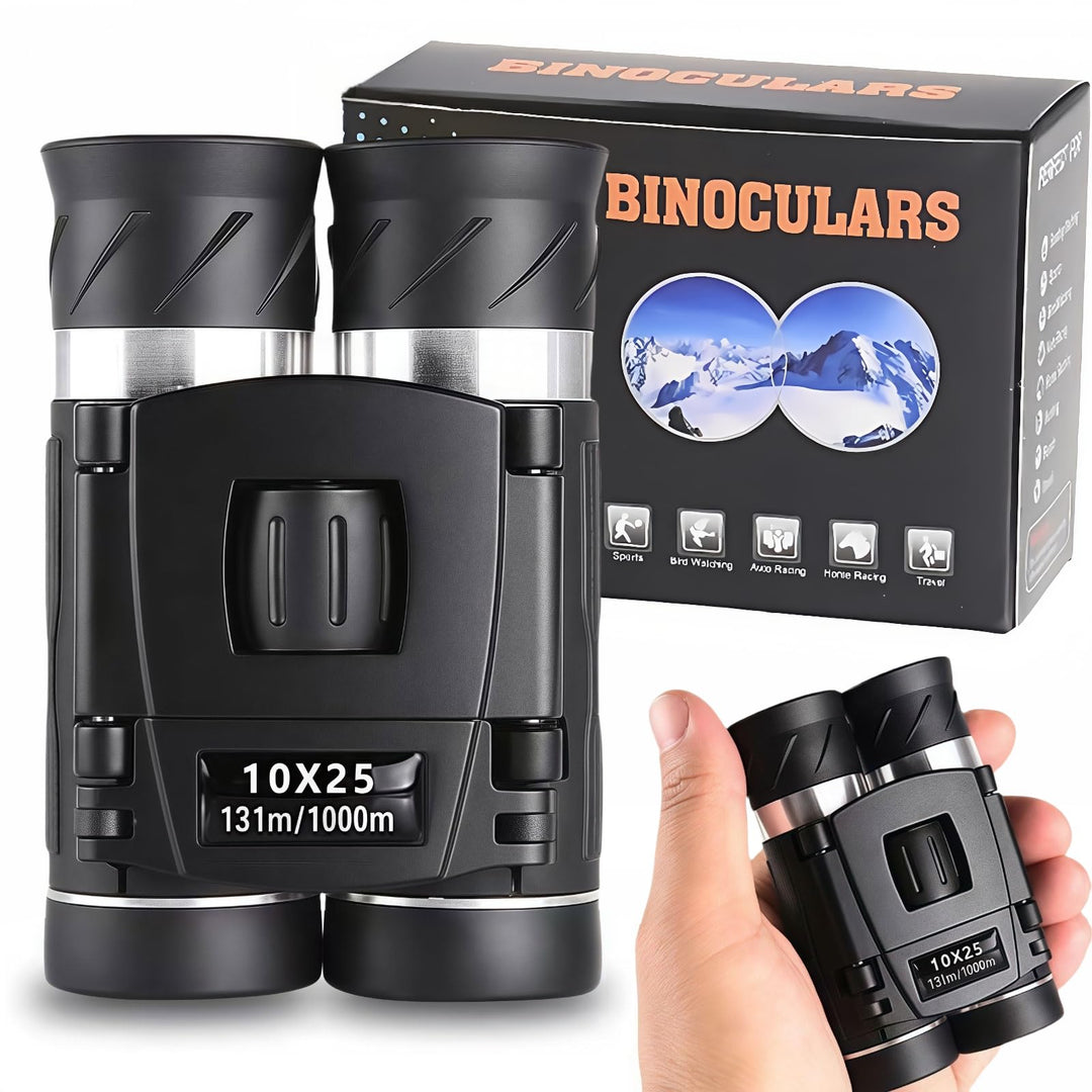 10x25 Kompaktes Fernglas,Faltbares Ferngla,Fernglas für Erwachsene und Kinder,Grosses Okular Einfach