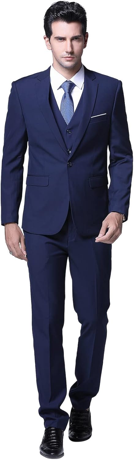 Cloudstyle Anzug Herren Slim Fit 3 Teilig Krawatte Anzüge Business Herrenanzug Sakko für Hochzeit XL
