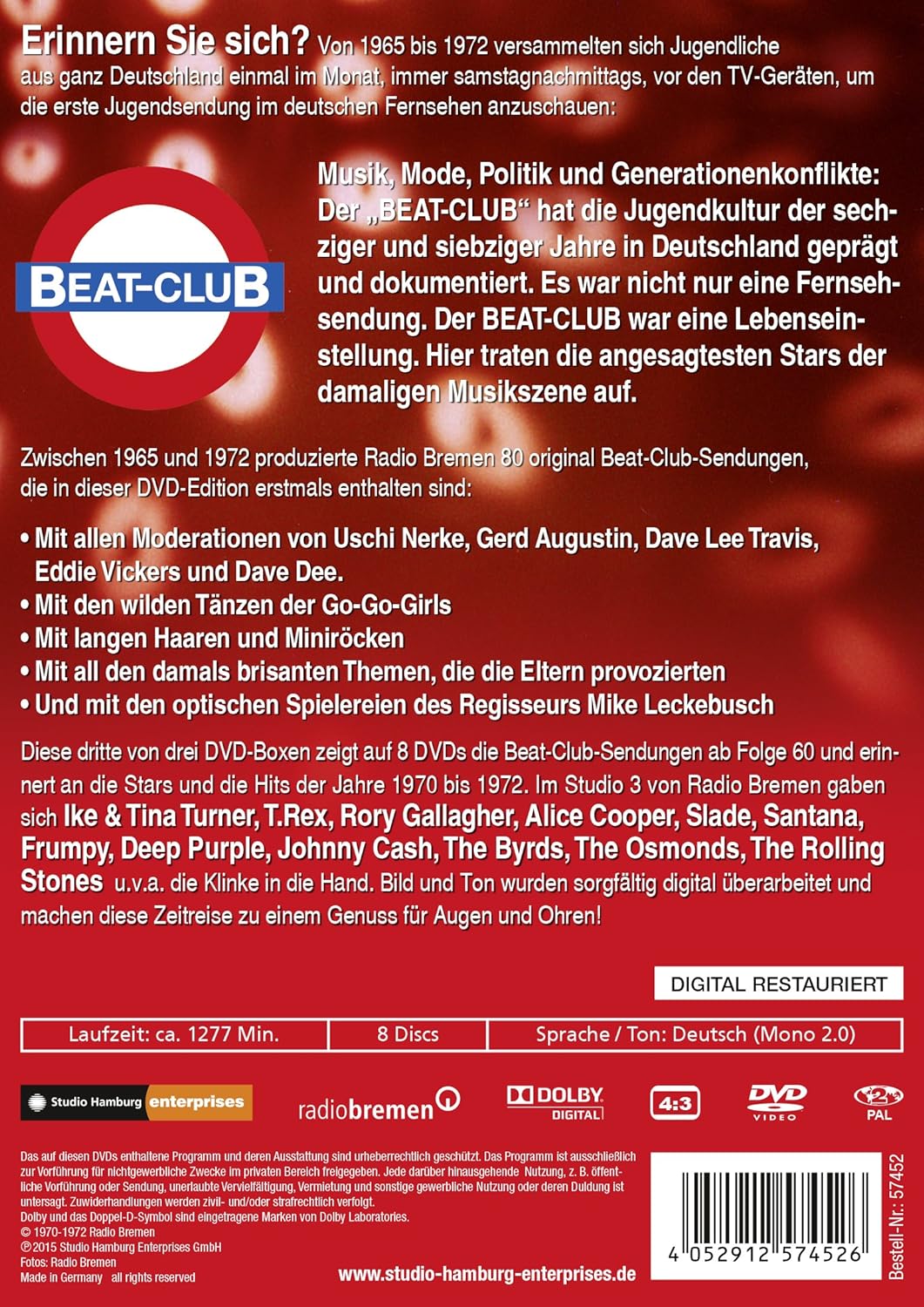 The Story of Beat-Club: 1970 - 1972 (Vol. 3) [8 DVDs], DVD