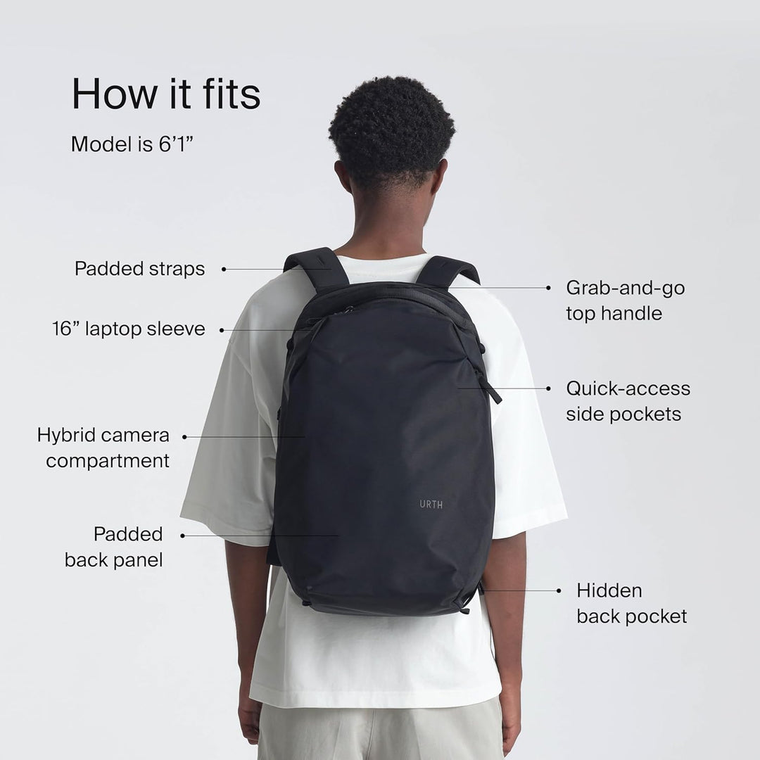 Urth Norite 24L Modularer Rucksack + 11,3L Kameraeinsatz – Wasserabweisende, diebstahlsichere, recyc