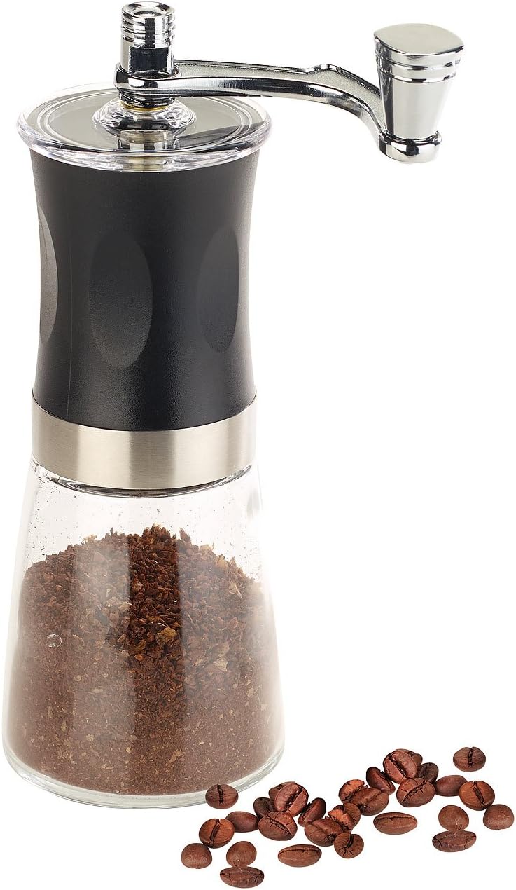 Rosenstein & Söhne Kaffeemühle mit Kurbel: 2er-Set Hand-Kaffeemühlen, Keramik-Mahlwerk,stufenlos ein