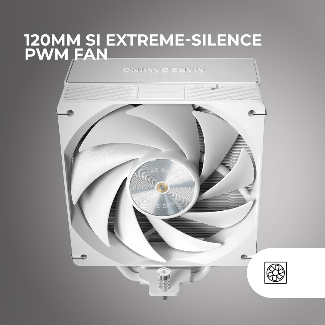 MARS GAMING MCPU-X5, CPU-Kühler 280W TDP, 5x HCT-Heatpipes der Neuen Generation, PWM-Lüfter SI Extre