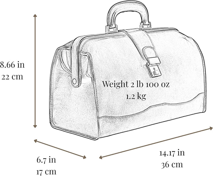 Time Resistance Leder Arzttasche - Arztkoffer - Doktortasche - Aus 100% Echtleder - Aktentasche für