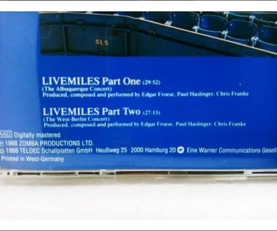 Livemiles (1988), Audio-CD