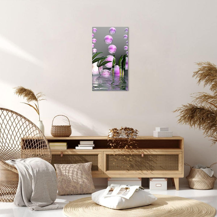 Bilder auf Leinwand Computer Grafik Blase Leinwandbild mit Rahmen 45x80cm Wandbilder Dekoration Wohn