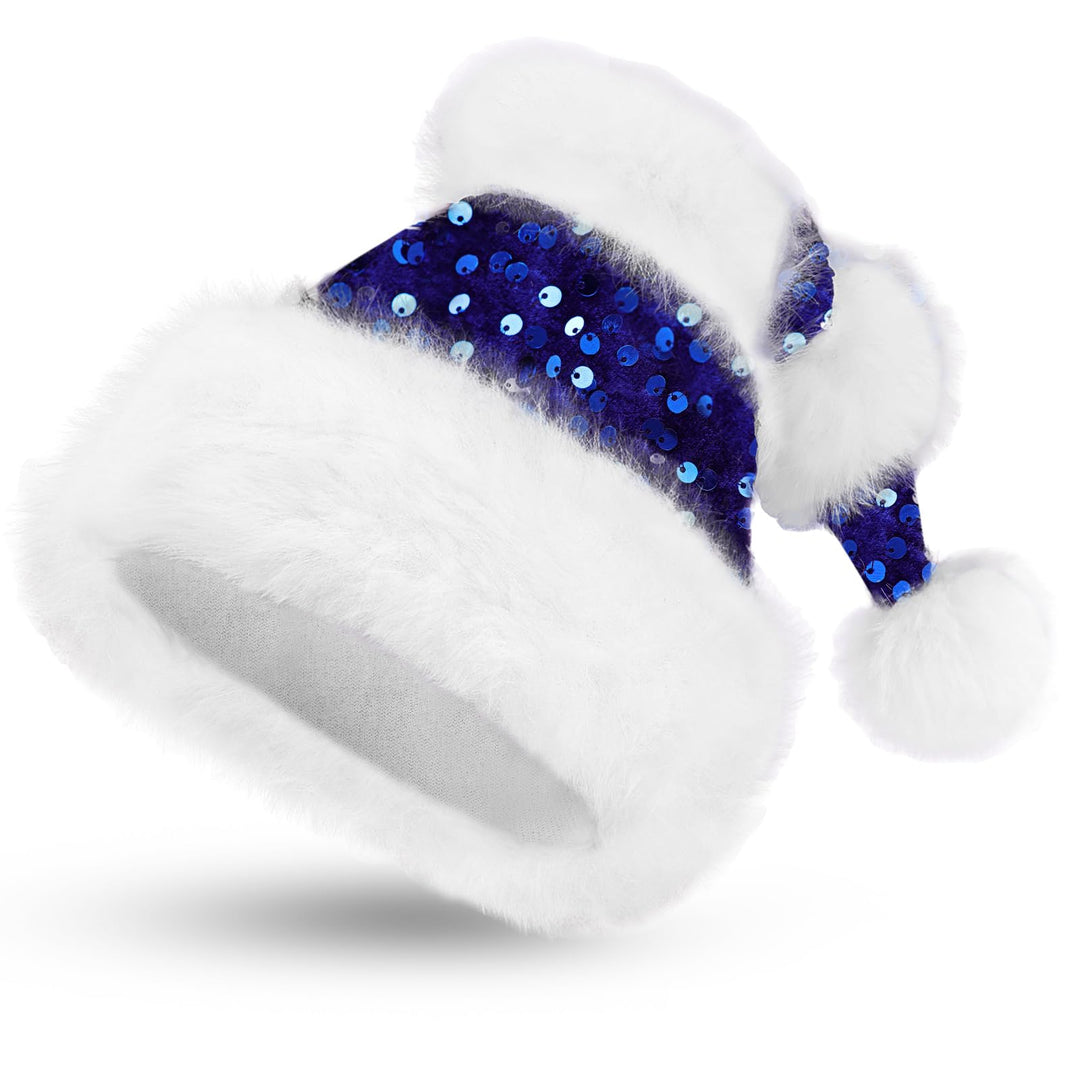 Weihnachtsmütze für Erwachsene, Plüsche Nikolausmütze für Damen und Herren, Warm and Dicker Weihnach