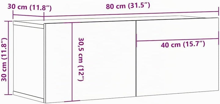 vidaXL TV Schrank mit 2 Klapptüren TV Möbel Hängeboard Lowboard Fernsehschrank Fernsehtisch Sideboar