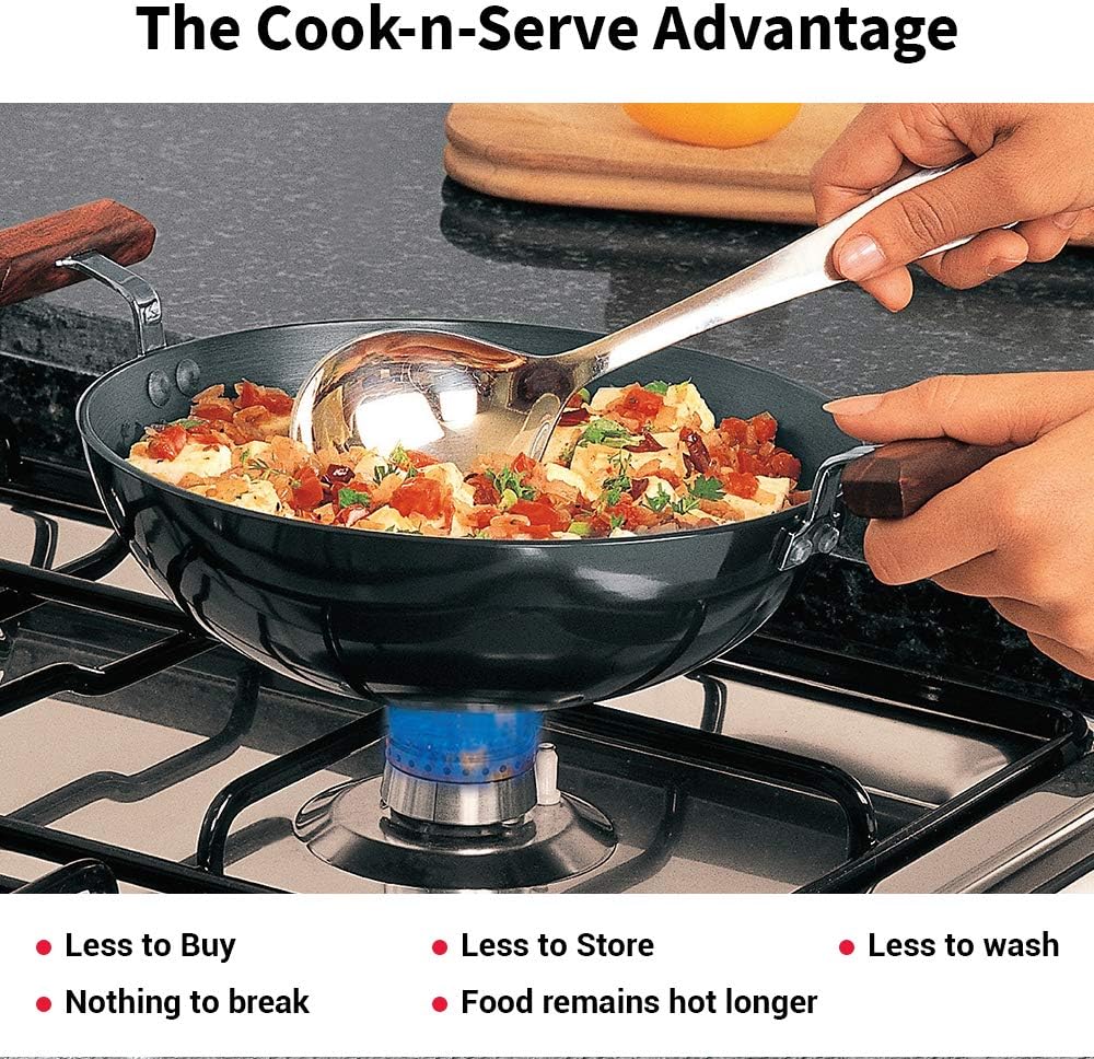 Futura Hard Anodised Round Bottom Deep-Fry Pan(22cm/1.5 Litres)