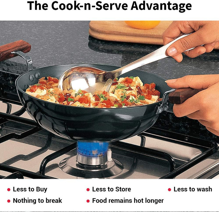 Futura Hard Anodised Round Bottom Deep-Fry Pan(22cm/1.5 Litres)