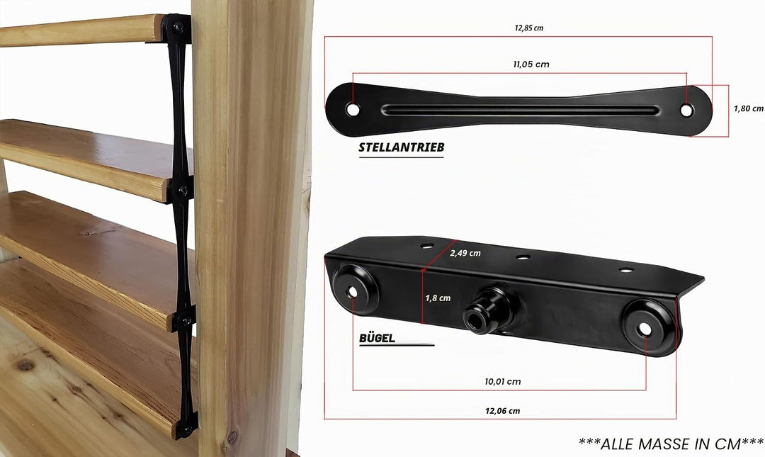 Louvers Hardware Set für Jalousien und Rollläden, Komplettset für 11 Bretter, Edelstahl E-beschichte