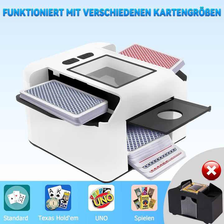 Automatischer Kartenmischer, Kartenmischmaschine Elektrische, 2000 mAh, Mischmaschine Karten für UNO