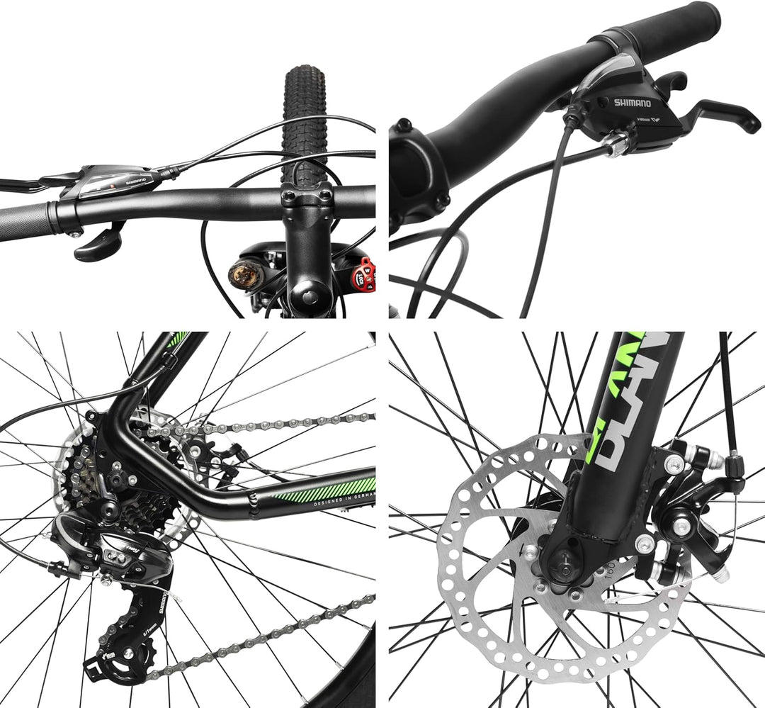 Bergsteiger Makalu 26 Zoll Mountainbike Aluminium, geeignet ab 150 cm, Scheibenbremse, Shimano 21 Ga