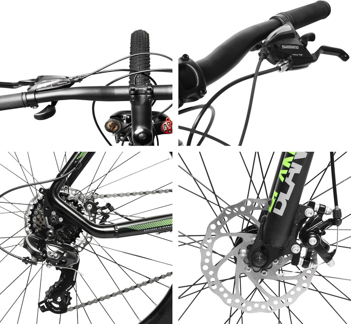 Bergsteiger Makalu 26 Zoll Mountainbike Aluminium, geeignet ab 150 cm, Scheibenbremse, Shimano 21 Ga