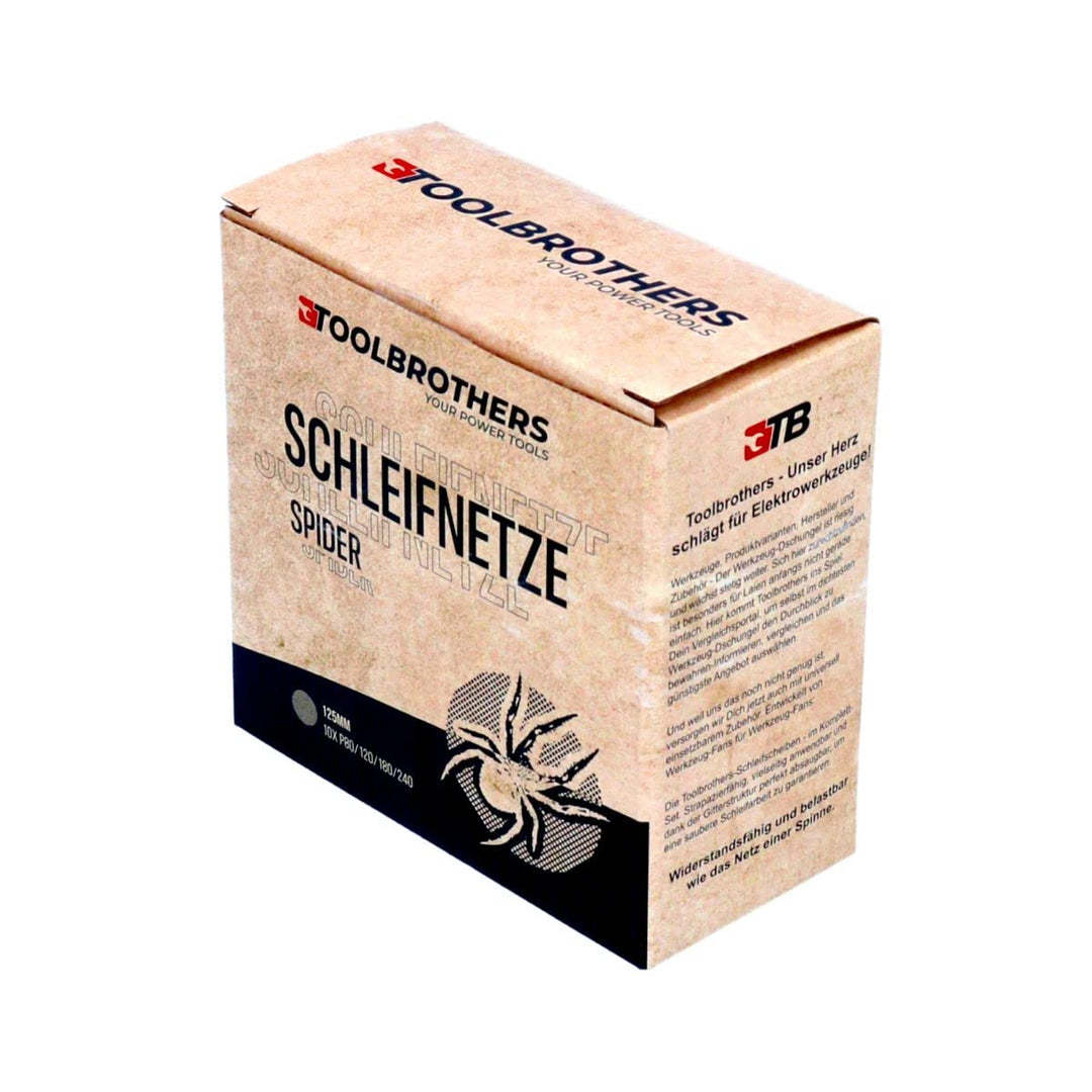 Toolbrothers SPIDER Schleifset Netzschleifmittel 2 Packungen 80x Schleifnetze 125mm Klett je 20x P80