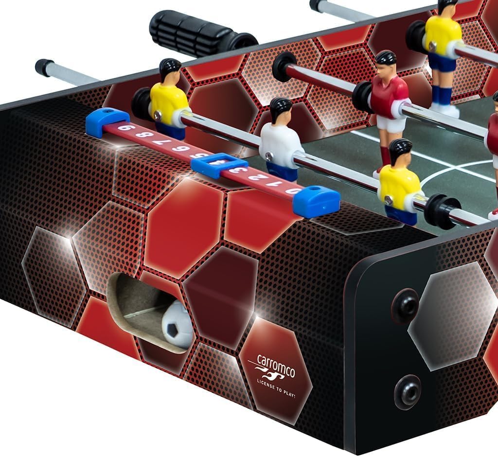 Carromco Bierkistenkicker Mini Tischfussball - Tischfussball Spiel für Getränkekisten 40 x 30 cm - F