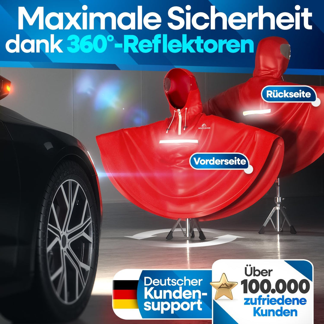 NEXTCOVER® NEU Regenponcho Fahrrad für Damen & Herren - mit [AquaShield 2.0] Technologie I Regenponc