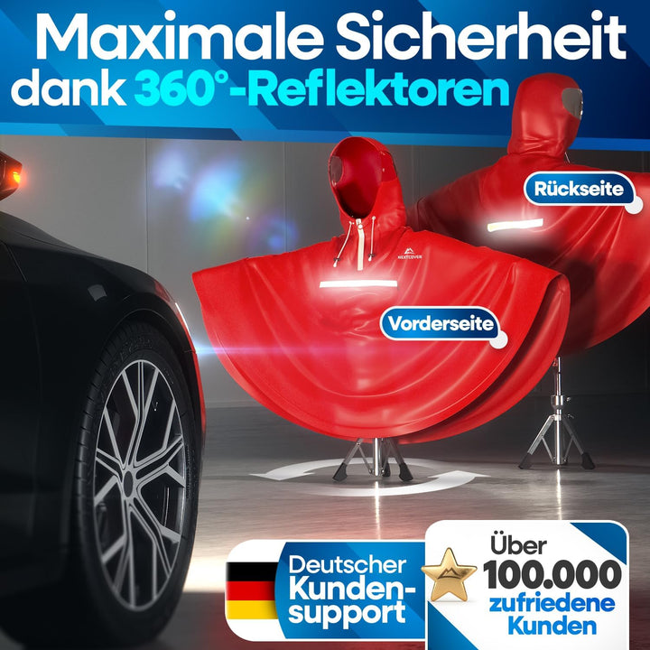 NEXTCOVER® NEU Regenponcho Fahrrad für Damen & Herren - mit [AquaShield 2.0] Technologie I Regenponc