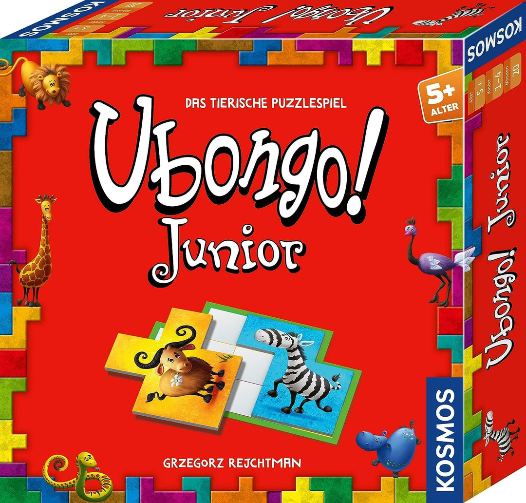Kosmos 683429 Ubongo! Junior, rasantes Kinderspiel ab 5 Jahren, Knobelspass und Legespiel, für 1-4 P