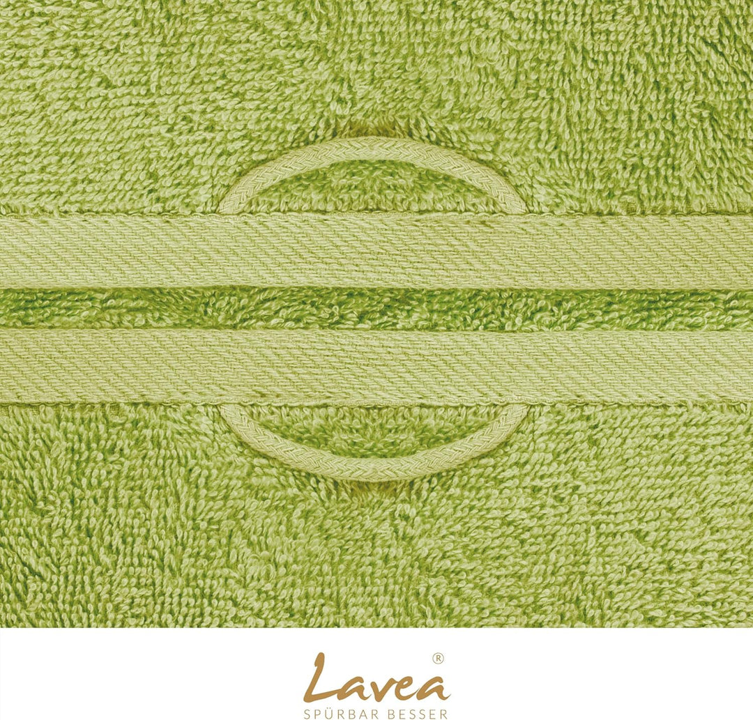 Lavea 2er Set Saunatuch 80x200cm, Frottierserie Elena, Lindgrün 2 x 80 x 200 cm Lindgrün, 2 x 80 x 2
