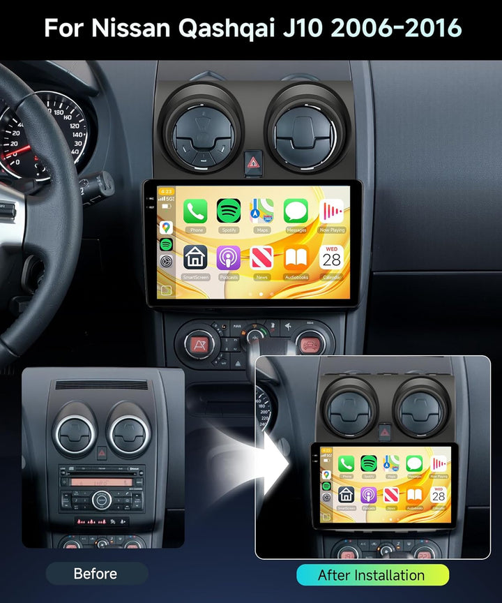 4G+64G Rimoody Android Autoradio für Nissan Qashqai J10 2006-2016 9 Zoll HD Touchscreen Autoradio mi