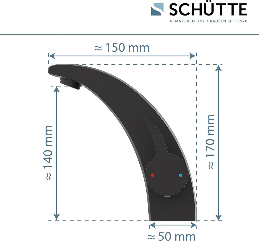 SCHÜTTE 98106 PANAMA Design Wasserhahn Bad, Moderne Waschtischarmatur fürs Badezimmer, Elegante Einh