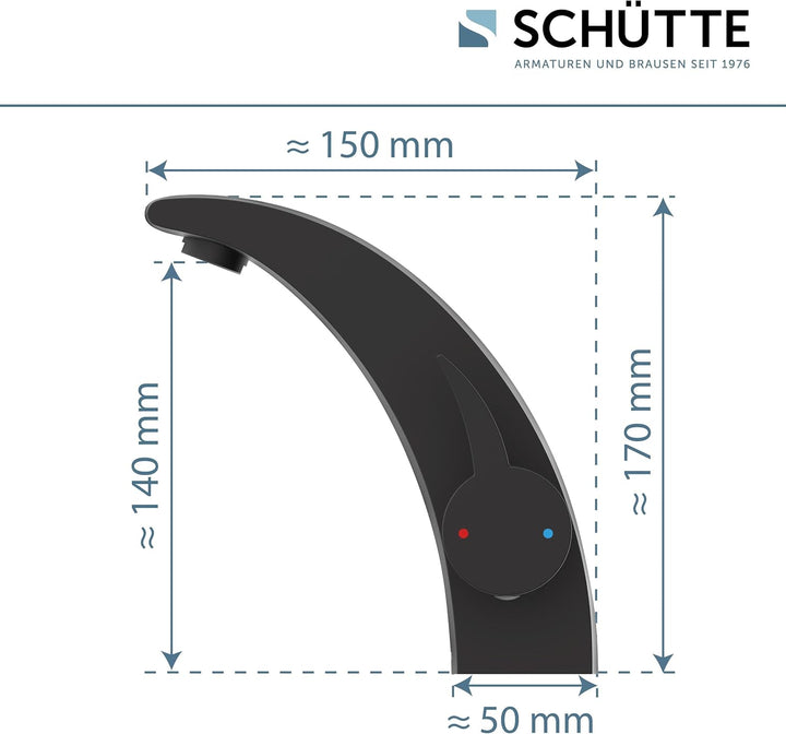 SCHÜTTE 98106 PANAMA Design Wasserhahn Bad, Moderne Waschtischarmatur fürs Badezimmer, Elegante Einh