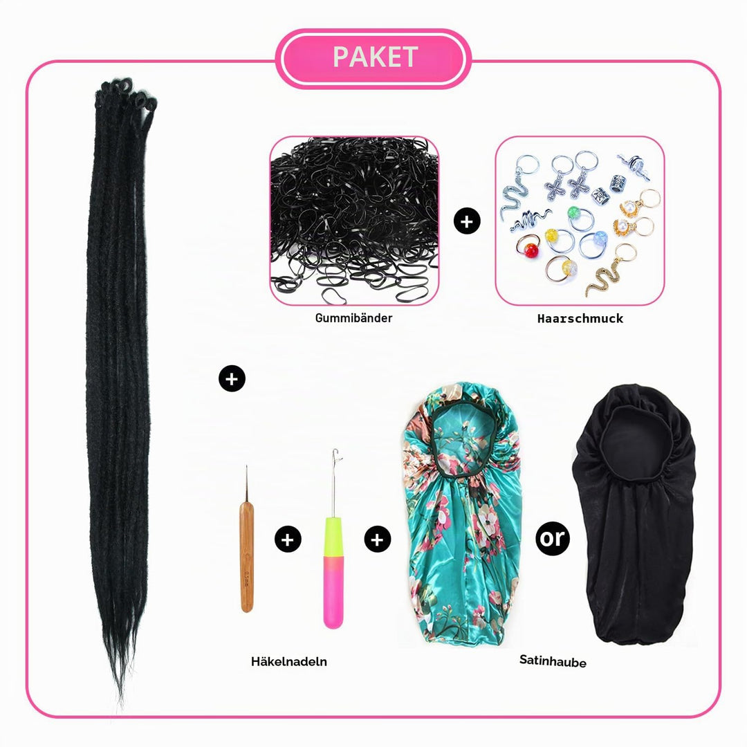 30 Zoll 20 Stränge/Pack Synthetische Dreadlocks Verlängerungen 0,8cm Gehäkelte Geflochtene Haare Wei