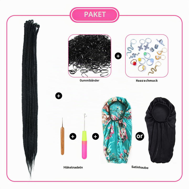 30 Zoll 20 Stränge/Pack Synthetische Dreadlocks Verlängerungen 0,8cm Gehäkelte Geflochtene Haare Wei