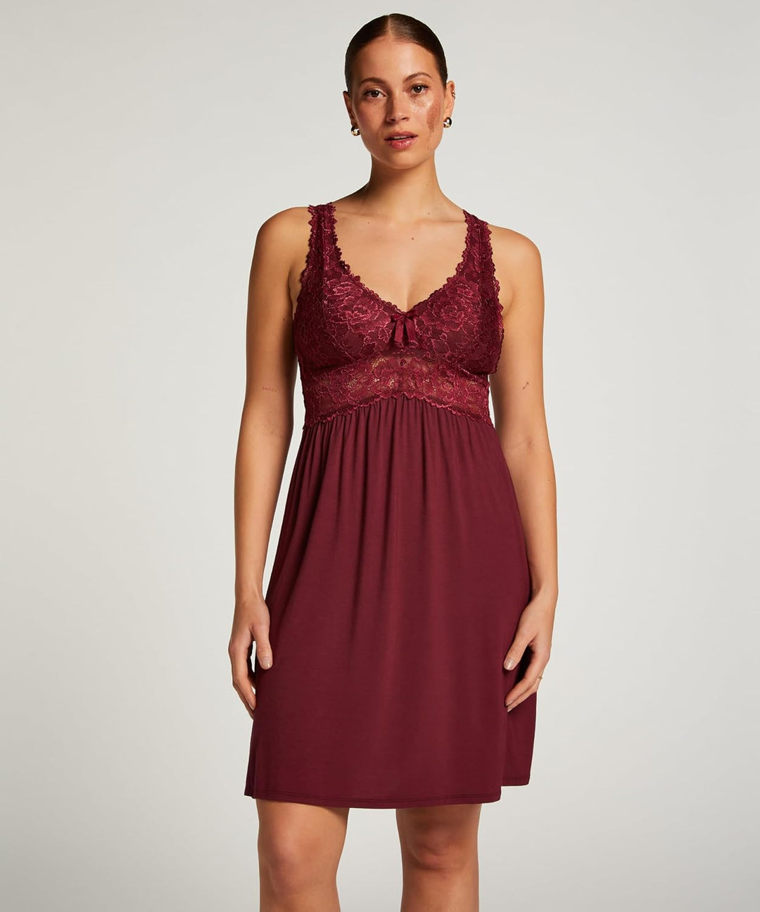 Hunkemöller Slipdress Nora Lace XXS Windsor Wine, XXS Windsor Wine