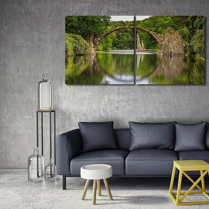 Feeby. Wandbilder - 2 Teile - 200x100 cm - quadratische Form Bilder Kunstdrucke Deko Panel SEE, NATU