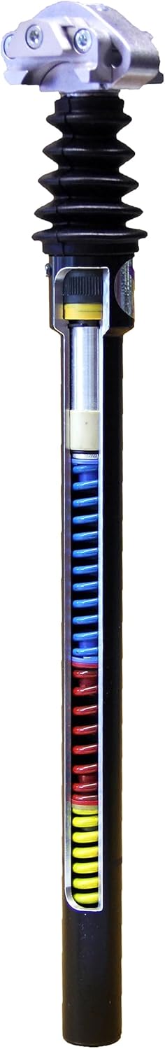 Airwings EXPLETO TRAVEL Gefederte Sattelstütze mit Linear-Kugellager, 425mm Länge Hard Ø31,6mm, Hard