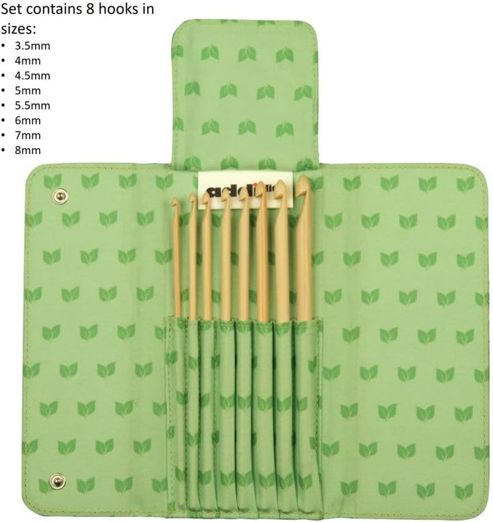 Addi Häkelnadel AddiClick Click Hook Bamboo, Bambus, Grün, 19 x 11 x 2 cm Bambushäkel, Bambushäkel