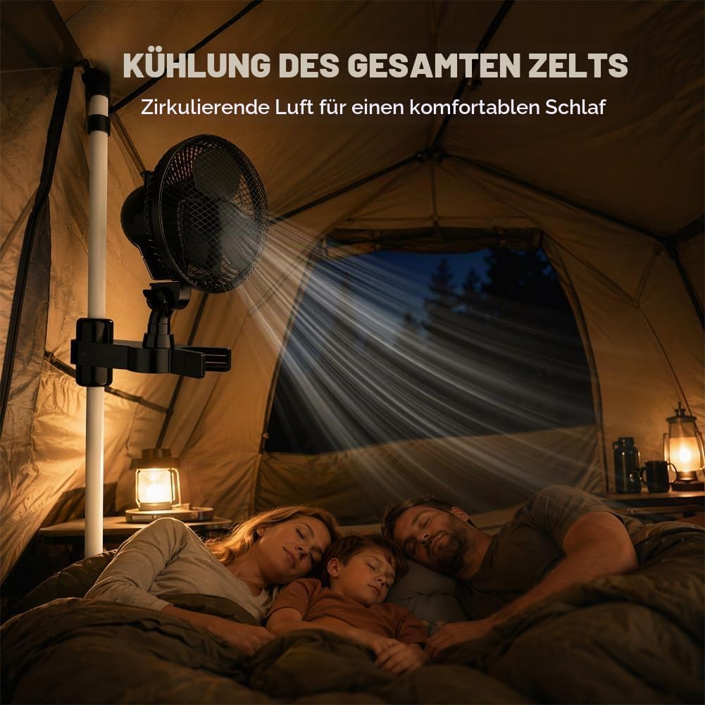 CEWROM Grow Ventilator mit Clip EC-Motor, 10 Stufen Klemmventilator, Grow Clip-Ventilator Klemmbar f