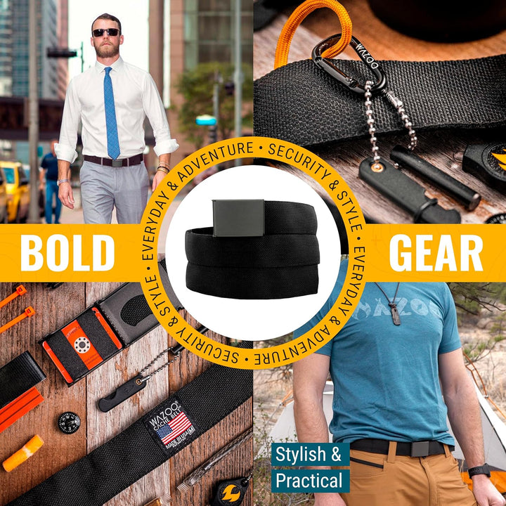 Wazoo Cache Belt EDC Survival Bushcraft Travel Safety, L