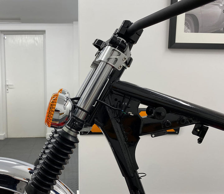 homologiert Chrom Blinker Motorrad - gross - E-markiert mit Orange Gläser - passt für die meisten ma