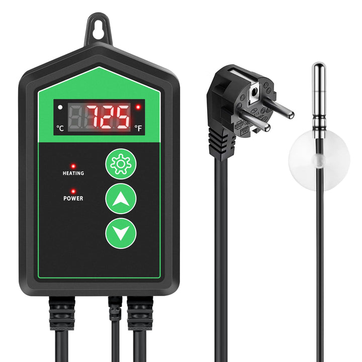 RIOGOO Digitaler Heizmattenthermostatregler für Samenkeimung, Reptilien und Brauen 68-108 ℉ thermost