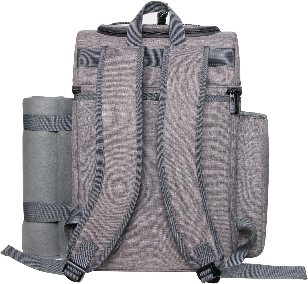 Hap Tim Picknickkorb für 2, 2 Personen Picknick-Rucksack mit Weinhalter, Fleecedecke, Besteck-Set, p
