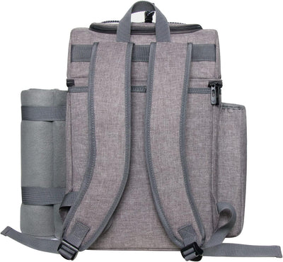 Hap Tim Picknickkorb für 2, 2 Personen Picknick-Rucksack mit Weinhalter, Fleecedecke, Besteck-Set, p