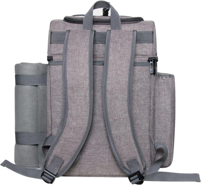 Hap Tim Picknickkorb für 2, 2 Personen Picknick-Rucksack mit Weinhalter, Fleecedecke, Besteck-Set, p