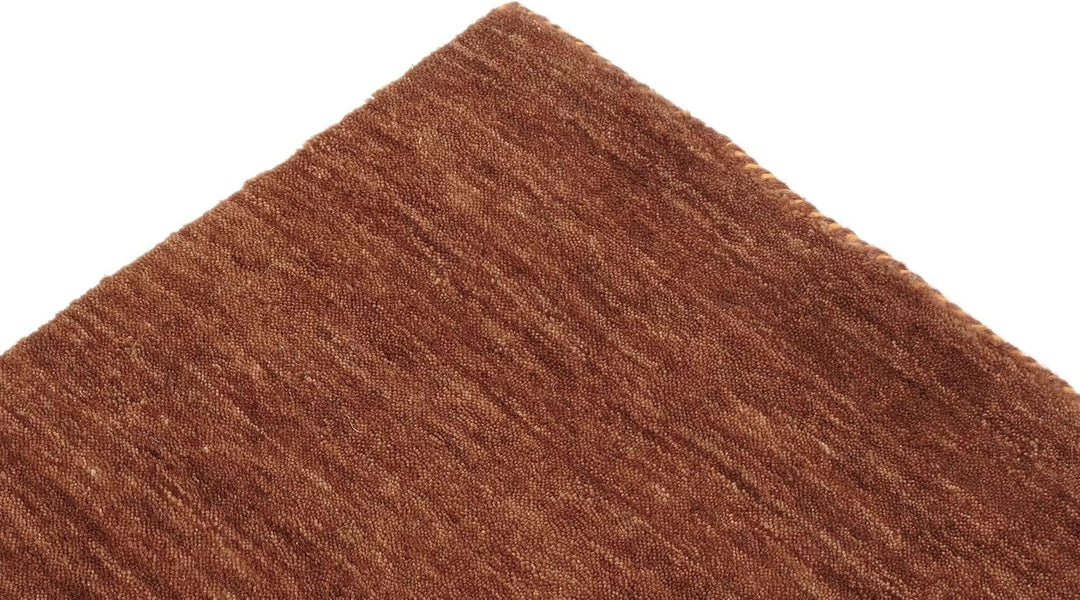 Wollteppich Gabbeh Uni 80x200 Handgewebt Läufer Braun Einfarbig Handarbeit Braun 80x200 cm, Braun 80