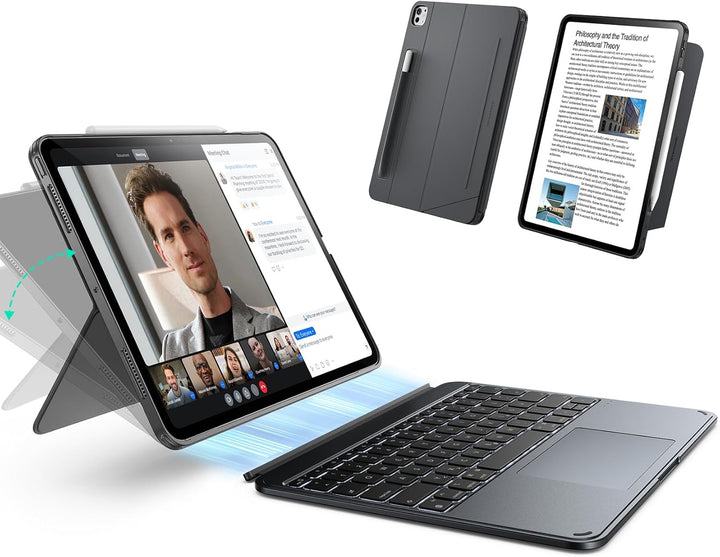 ESR Hülle mit Tastatur für iPad Pro 13" (M5/M4) 2025/2024 – Magnetisch abnehmbare Tastatur, Hoch- un