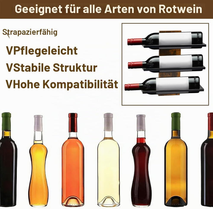 Weinregal Wand Flaschenregal für 3 Flaschen Weinregal Flaschenhalter Aufbewahrungsregal Weinhalter R