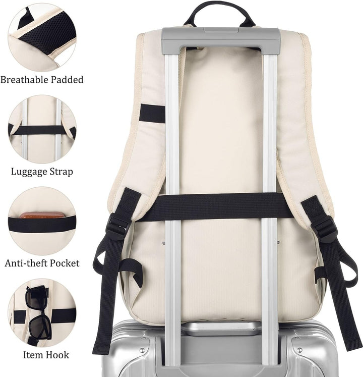 YAMTION Schulrucksack Mädchen Schultasche Damen mit 15.6 Zoll Laptopfach,Rucksack Studium Schule Uni