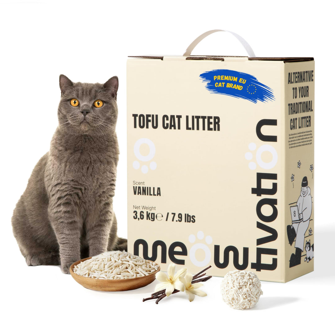 Tofu Katzenstreu 3,6 kg – Klumpend, pflanzlich aus Erbsenhülsen, 99% staubfrei, optimale Geruchskont